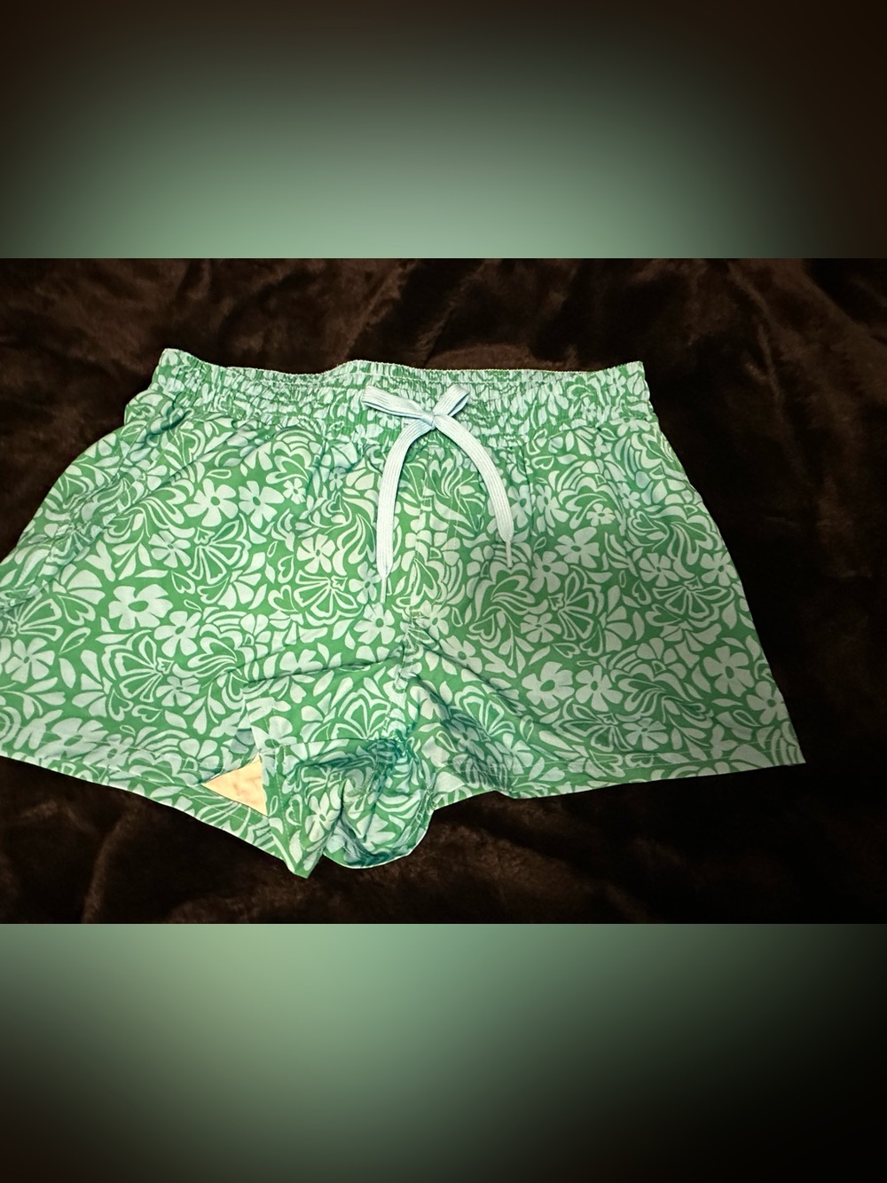 NEW Wild Fable Green & Blue Floral Drawstring Shorts /Cover Up Shorts Women’s M